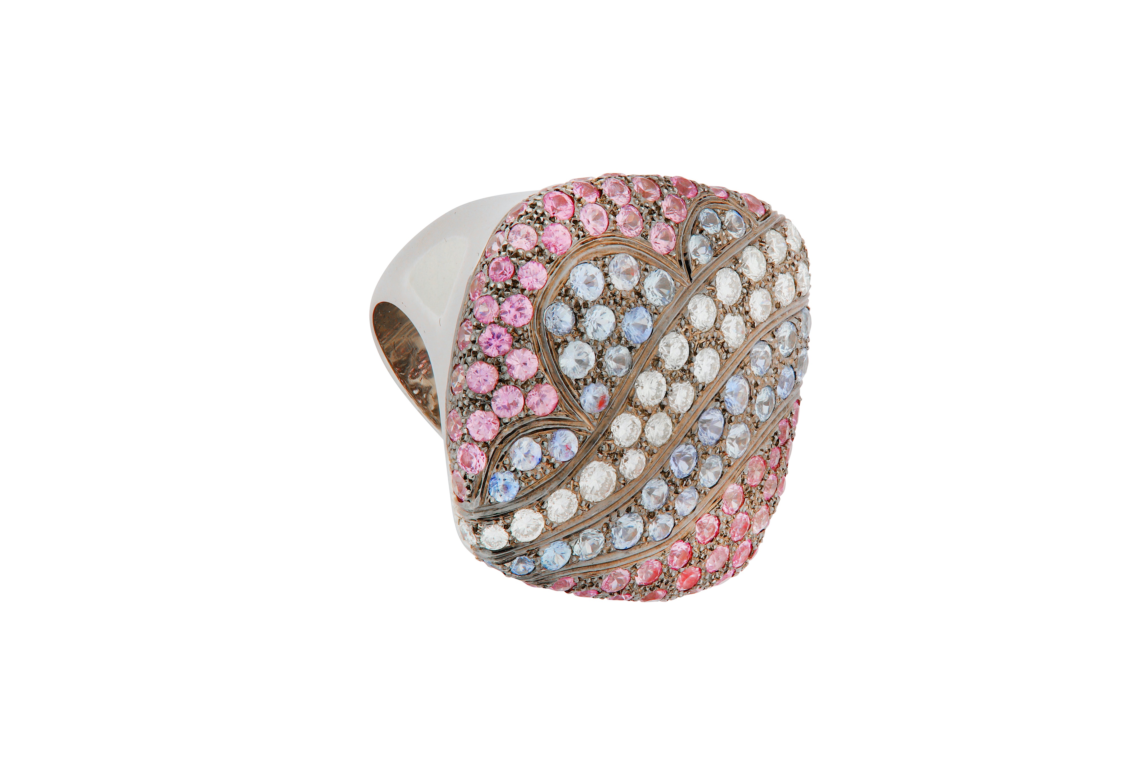 A diamond, pink and blue sapphire dress ring - Image 2 of 2