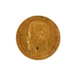 A Nicholas II Russian Empire gold 5 Rubles coin, 1897