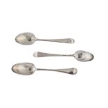 Three George III sterling silver picture back teaspoons