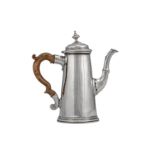 A George II ‘duty dodger’ silver bachelor coffee pot, London circa 1740 by Edward Feline (reg. 25th