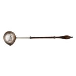 A George II sterling silver punch ladle, London 1741 by William Justis (reg. 28th June 1739)