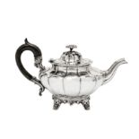 A Victorian sterling silver teapot, London 1844 by William Robert Smily (reg. March 1842)