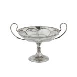 A George V sterling silver twin-handled pedestal fruit bowl, Birmingham possibly 1910 makers mark