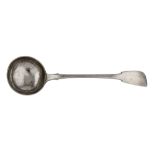 A mid-19th century Maltese 875 standard silver soup ladle, Valetta 1854 by Michelle Calleja (reg.