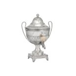 A George III sterling silver coffee urn, London 1789 by Andrew Fogelberg & Stephen Gilbert (reg.