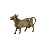 A mid- to late 19th century nickel cow creamer, probably Dutch circa 1860-80