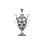 An early 20th century American sterling silver twin handled cup and cover, New York circa 1905 by