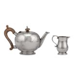 A George VI sterling silver bullet teapot, London 1947 by Wakley and Wheeler