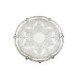 A Victorian sterling silver salver, Sheffield 1882 by Fenton Brothers