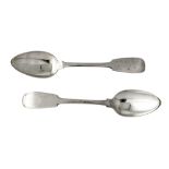 A pair of George IV Scottish Provincial silver table spoons, Banff circa 1825 by William Simpson I