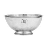 An early 19th century Portuguese silver bowl, Lisbon circa 1810, makers mark obscured