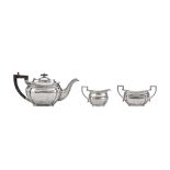 A George VI sterling silver three-piece tea service, Sheffield 1940 by Emile Viner