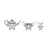 A William IV sterling silver three-piece tea service, London 1836 by John Welby (reg. June 1834)