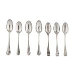 A mixed selection of George II / George III sterling silver teaspoons