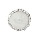 An interesting George II Irish sterling silver salver, Dublin circa 1755 by James Warren (active