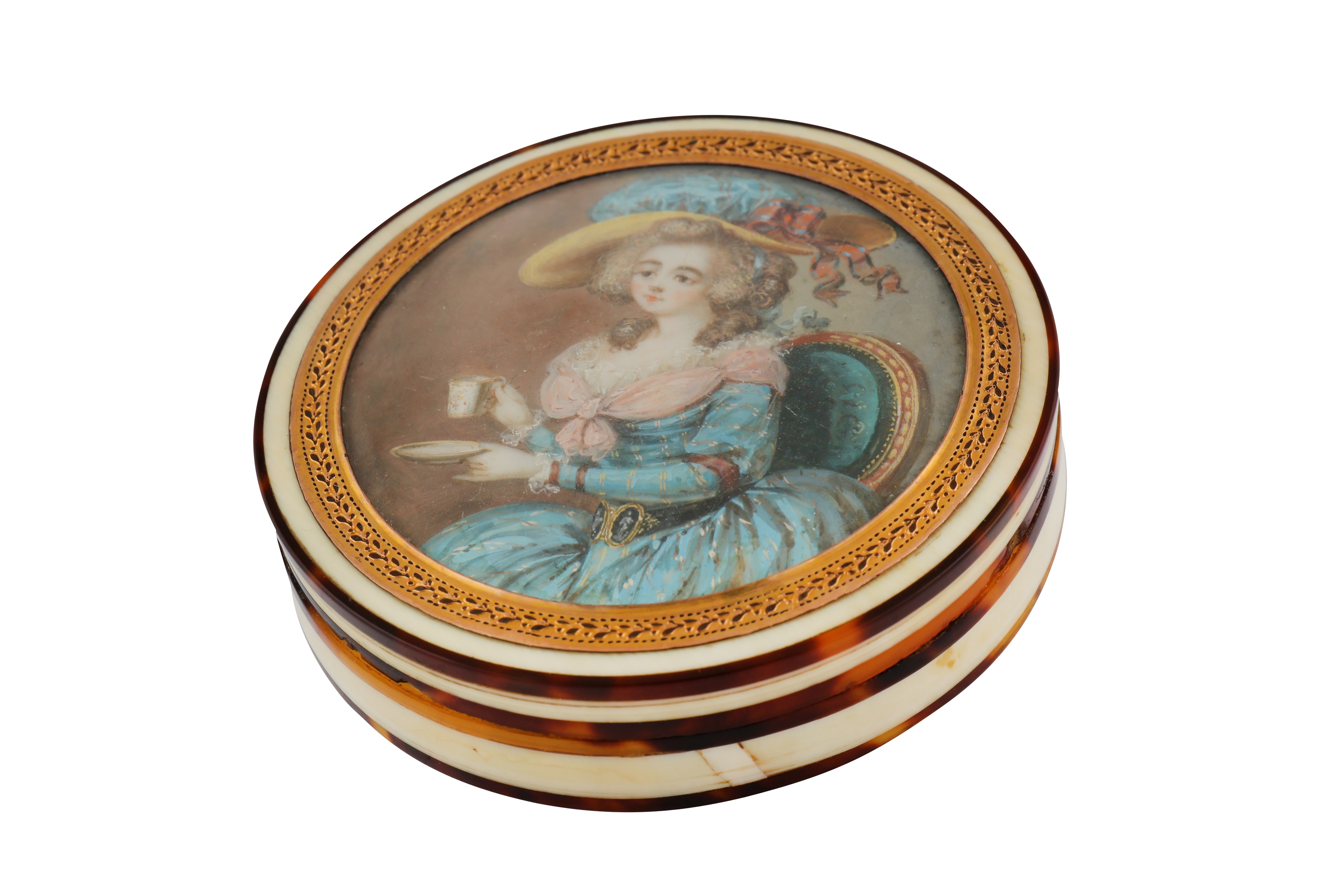 A late 18th century French ivory portrait miniature snuff box, probably Paris circa 1780 - Image 3 of 4
