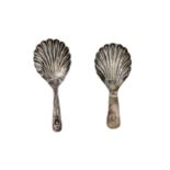 Two Elizabeth II sterling silver hand crafted caddy spoons, London 1952 and 1953 by Kennelm Armytage