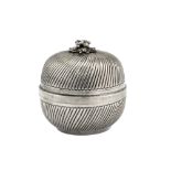 A mid-20th century Greek 900 standard silver baklava bowl and cover, circa 1960