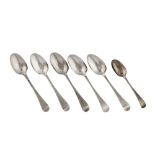 A mixed group of George II and George III sterling silver tablespoons