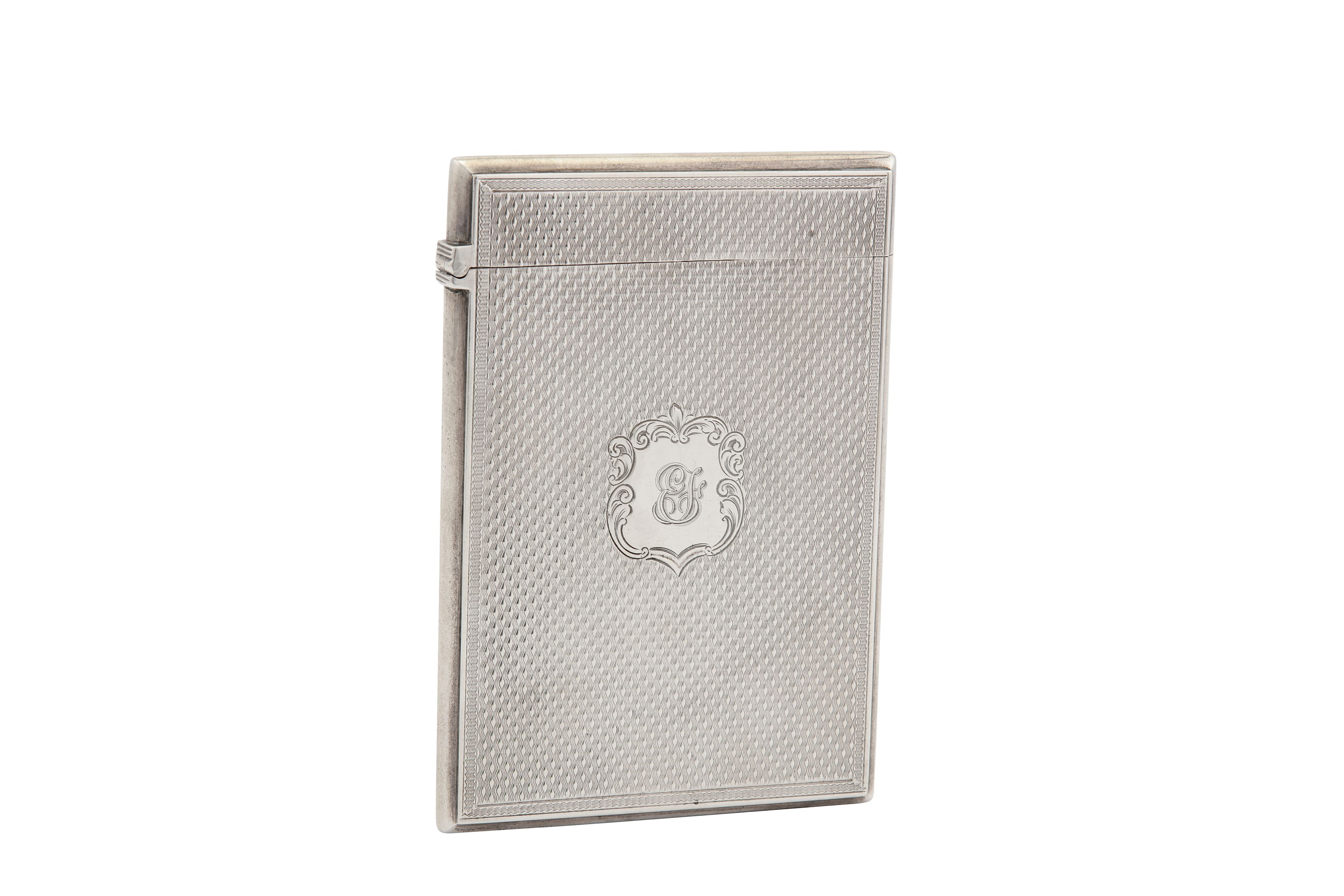 A Victorian sterling silver card case, Birmingham 1857 by Edward Smith