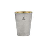 An early to mid-19th century unmarked silver beaker, possibly Indian Colonial circa 1820-50