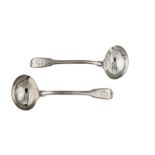 Military interest - A pair of George III sterling silver sauce ladles, London 1817 by Paul Storr