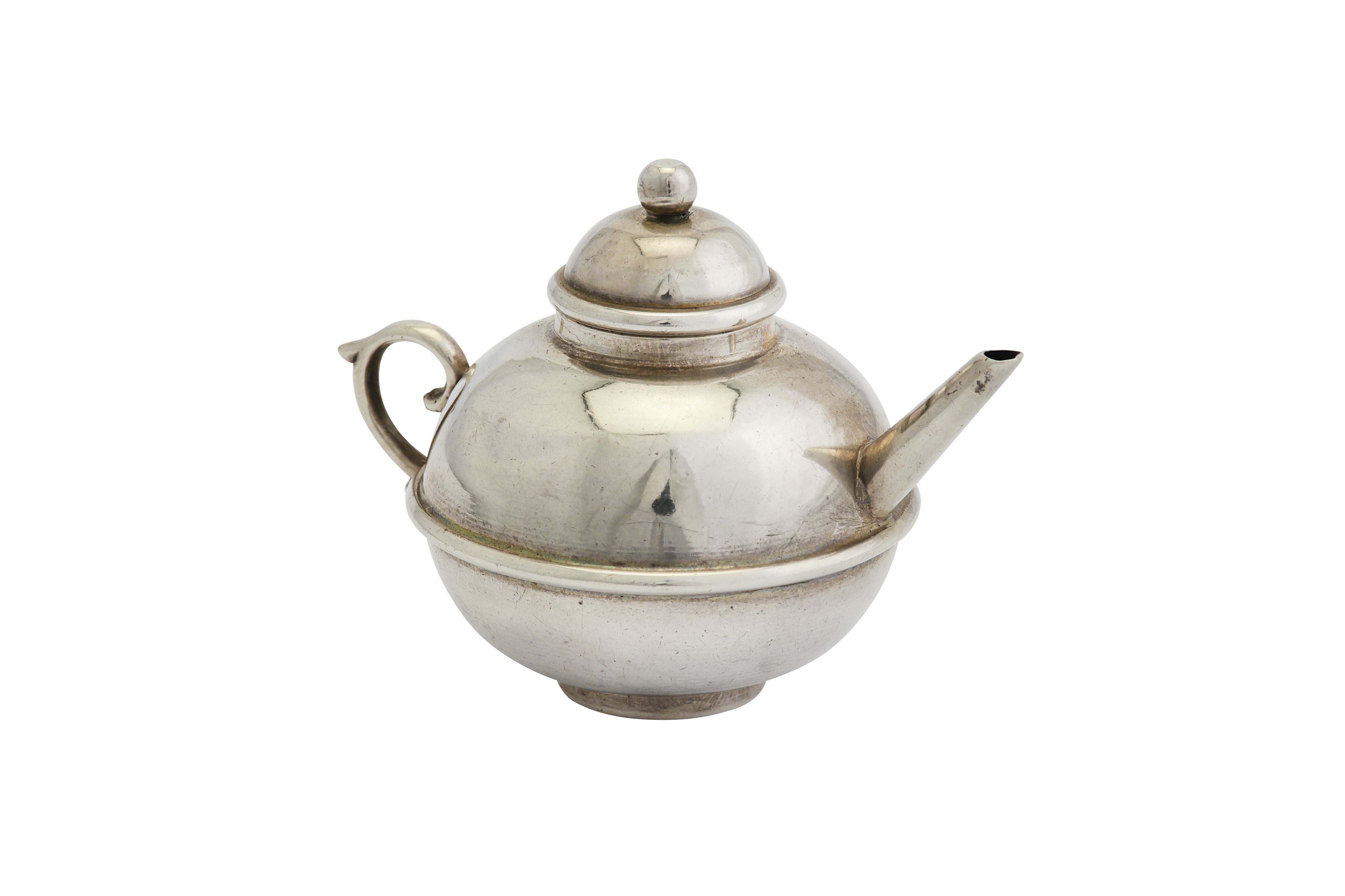 A Victorian sterling silver miniature or ‘Toy’ teapot, Birmingham 1895 by J.W (untraced)