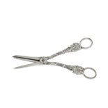 A pair of early Victorian sterling silver grape scissors, London 1837 by William Theobalds