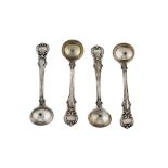 A set of four early Victorian sterling silver salt spoons, London 1840 by Samuel Hayne & Dudley