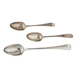 A pair of George III Scottish sterling silver tablespoons, Edinburgh 1803 by John Graham