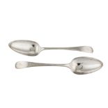 A pair of George III Scottish provincial silver tablespoons, Aberdeen circa 1810 by William