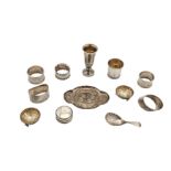 A mixed group of silver items