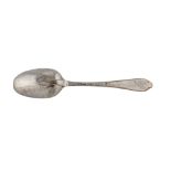 A George I Britannia standard silver tablespoon, London 1716 by William Scarlett (reg. April 1697)