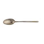 A George I Britannia standard silver marrow scoop spoon, London 1721 by Benjamin Watts (reg. 21st