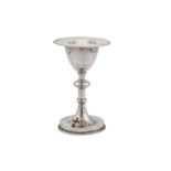 A 19th century unmarked silver chalice and paten, probably Assyrian (Northern Iraq) or Portuguese