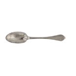 A Queen Anne Britannia standard silver tablespoon, London circa 1705, maker mark obliterated