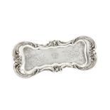 An early Victorian sterling silver snuffers tray, Sheffield 1837 by Henry Wilkinson & Co