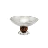 An early 20th century French 950 standard silver and rosewood small dish, Paris circa 1930 by Jean
