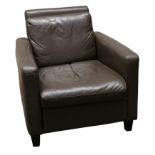 A modern Habitat brown leather Chester armchair