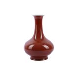 A Chinese monochrome copper red glazed vase