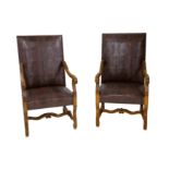 A set of ten late 20th Century French dining chairs