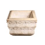 A MARBLE BASIN WITH STYLISED ACANTHUS LEAVES
