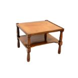 A mahogany two-tier low table