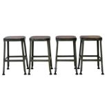 Four Industrial-Style Metal Stools