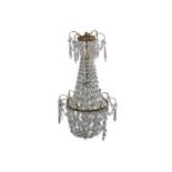 A 19th century Continental gilt metal and crystal chandelier