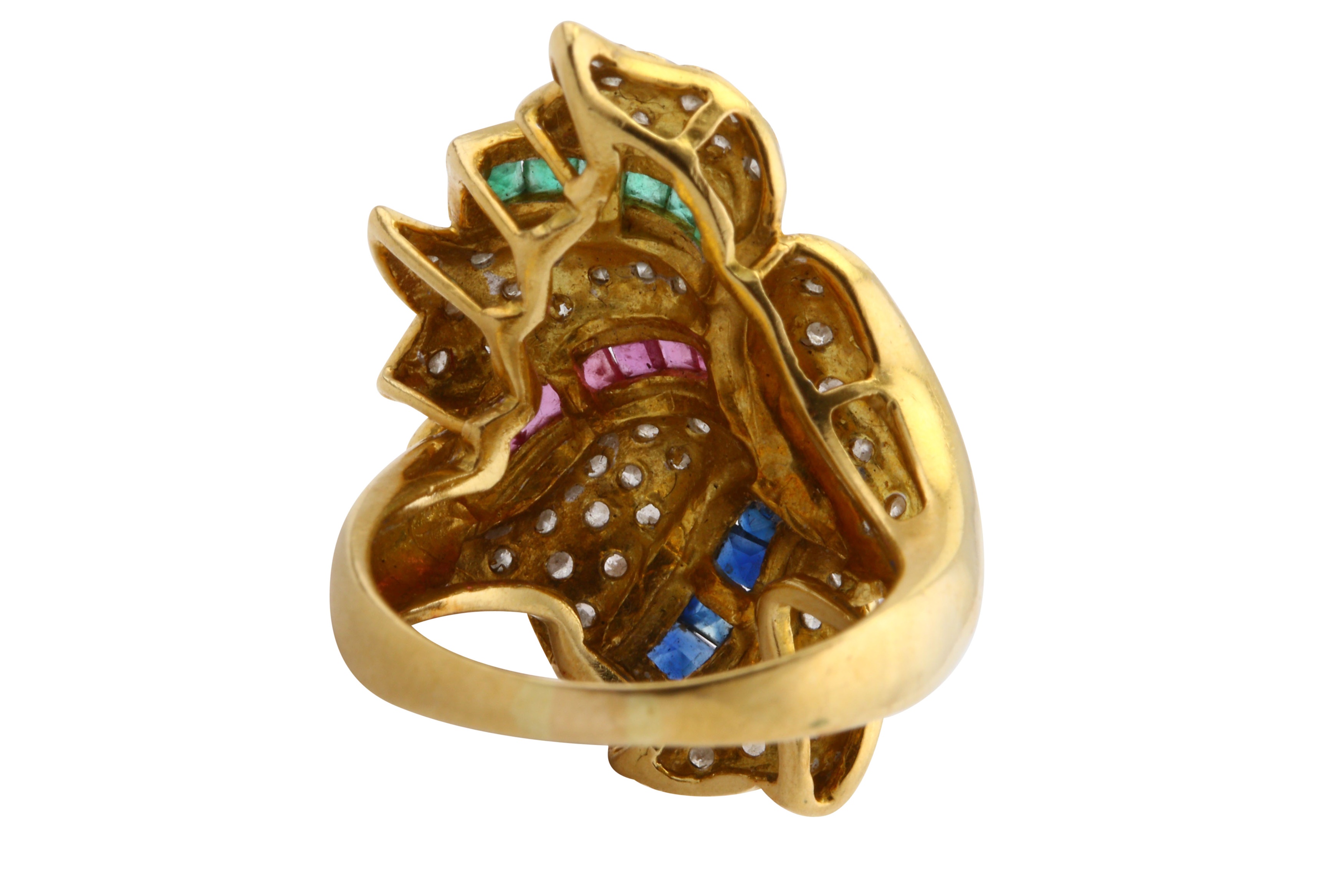 An emerald, ruby, sapphire and diamond dress ring - Image 2 of 2