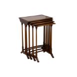 An Edwardian mahogany quartetto set of nesting tables