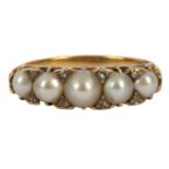 A pearl and diamond ring, early 20th century