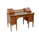 An Edwardian mahogany and specimen marquetry desk, in the manner of Edwards and Roberts, circa 1910