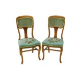 A pair of late 19th Century oak side chairs